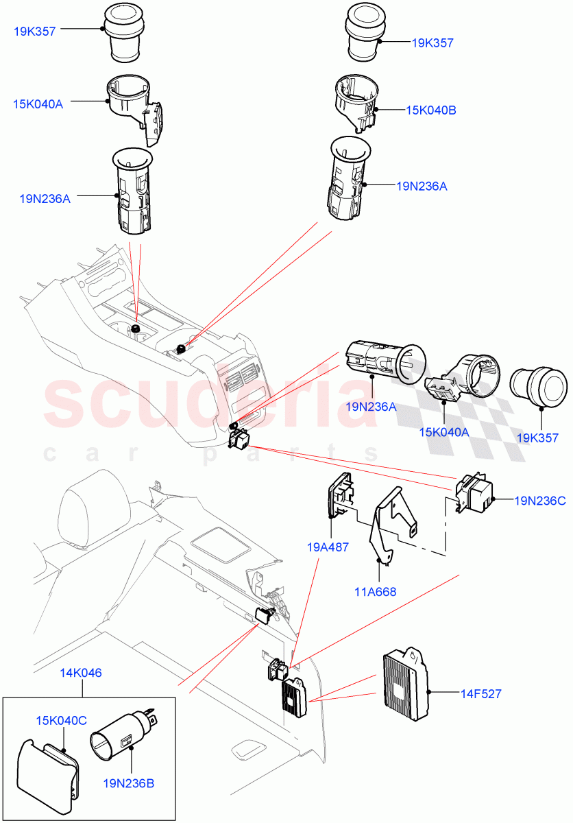 Auxiliary Electrical Power Points of Land Rover Land Rover Range Rover Sport (2014+) [2.0 Turbo Petrol AJ200P]