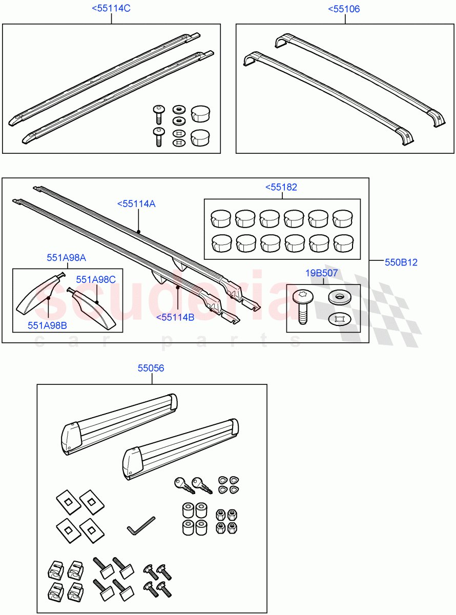 Accessory Roof Rack Mounting Kits ((V) FROMAA000001) of Land Rover Land Rover Discovery 4 (2010-2016) [3.0 Diesel 24V DOHC TC]