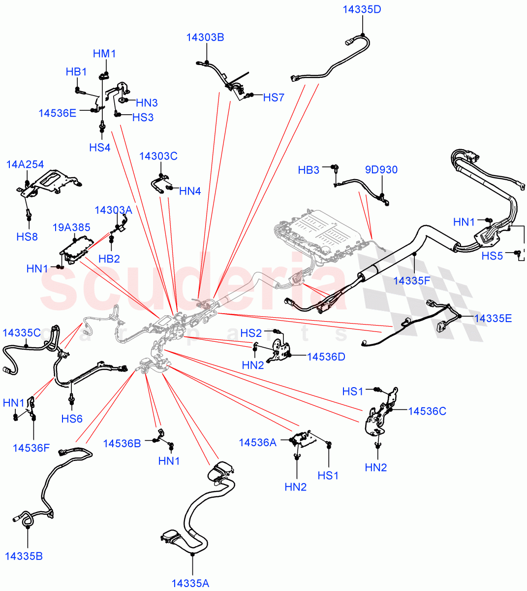Hybrid Electrical Modules (HV Junction Box, HV Cables) (2.0L AJ200P Hi PHEV) ((V) FROMJA000001) of Land Rover Land Rover Range Rover Sport (2014+) [5.0 OHC SGDI SC V8 Petrol]