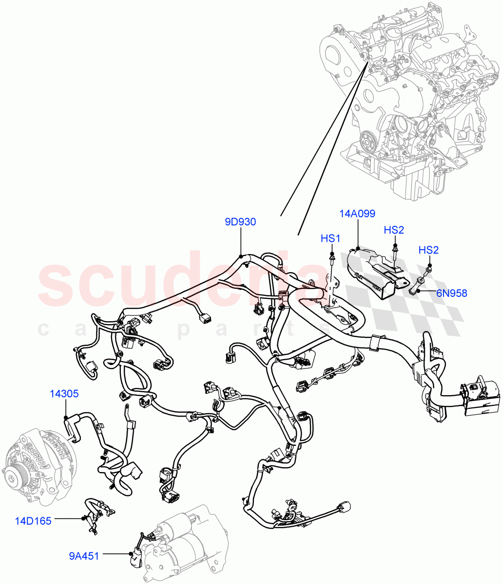 Electrical Wiring - Engine And Dash (3.0L 24V V6 Turbo Diesel Std Flow, 3.0L 24V DOHC V6 TC Diesel) of Land Rover Land Rover Range Rover (2012-2021) [5.0 OHC SGDI NA V8 Petrol]