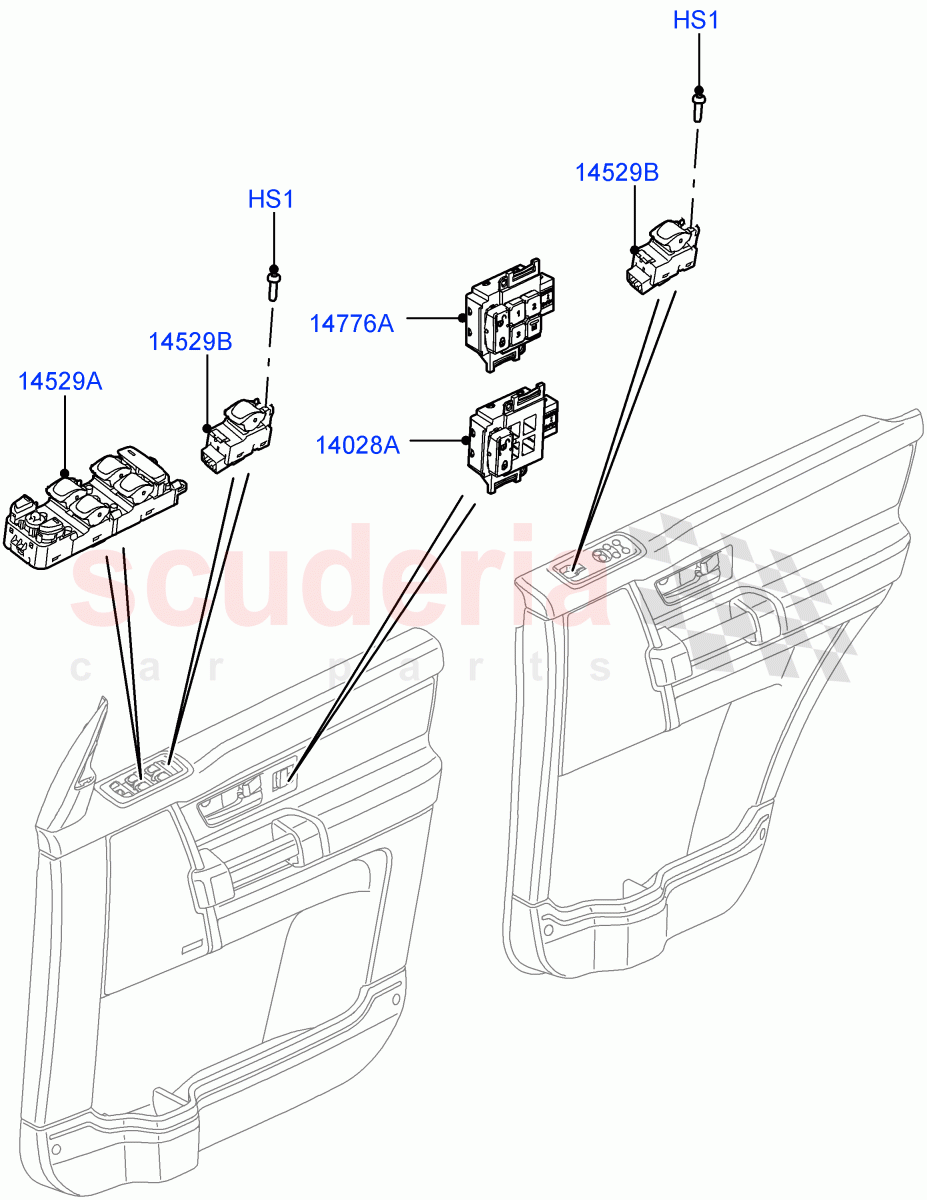 Switches (Door) ((V) FROMAA000001) of Land Rover Land Rover Discovery 4 (2010-2016) [3.0 DOHC GDI SC V6 Petrol]