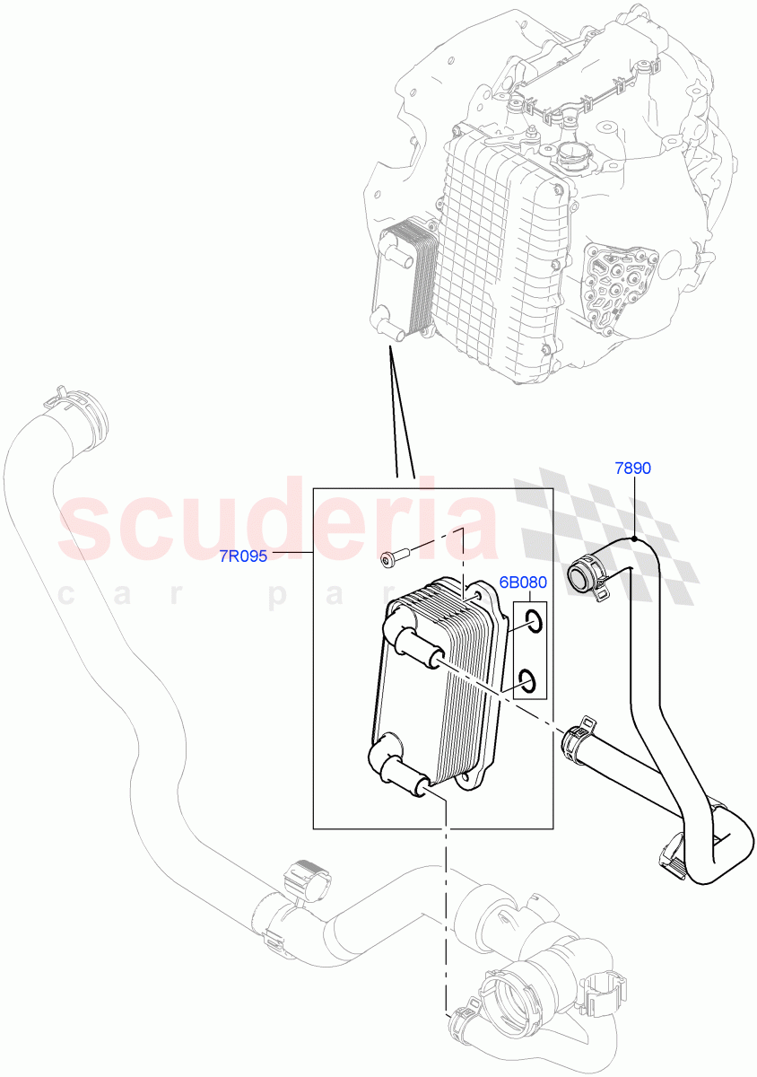 Transmission Cooling Systems (2.0L 16V TIVCT T/C 240PS Petrol, 9 Speed Auto AWD, Changsu (China)) ((V) FROMEG000001) of Land Rover Land Rover Discovery Sport (2015+) [2.0 Turbo Petrol GTDI]