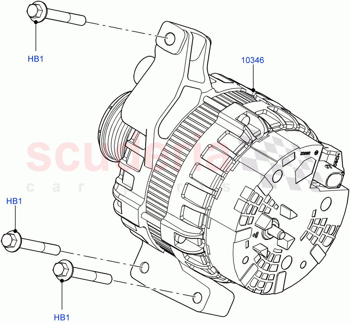 Alternator And Mountings (2.0L 16V TIVCT T/C 240PS Petrol, Itatiaia (Brazil)) ((V) FROMGT000001) of Land Rover Land Rover Discovery Sport (2015+) [1.5 I3 Turbo Petrol AJ20P3]