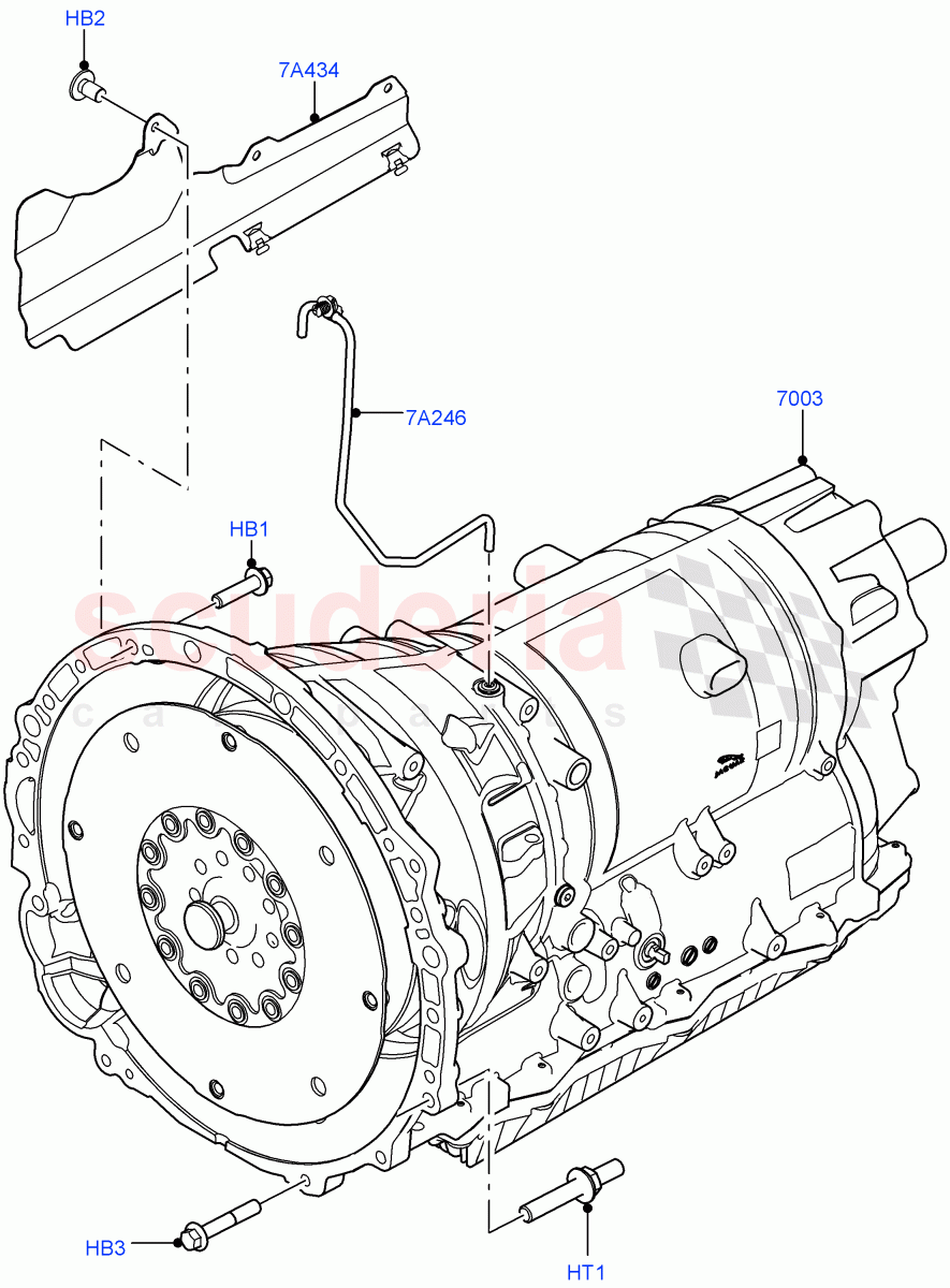 Auto Trans Assy & Speedometer Drive (5.0L P AJ133 DOHC CDA S/C Enhanced, 8 Speed Auto Trans ZF 8HP70 4WD) ((V) FROMKA000001) of Land Rover Land Rover Range Rover Velar (2017+) [2.0 Turbo Diesel AJ21D4]