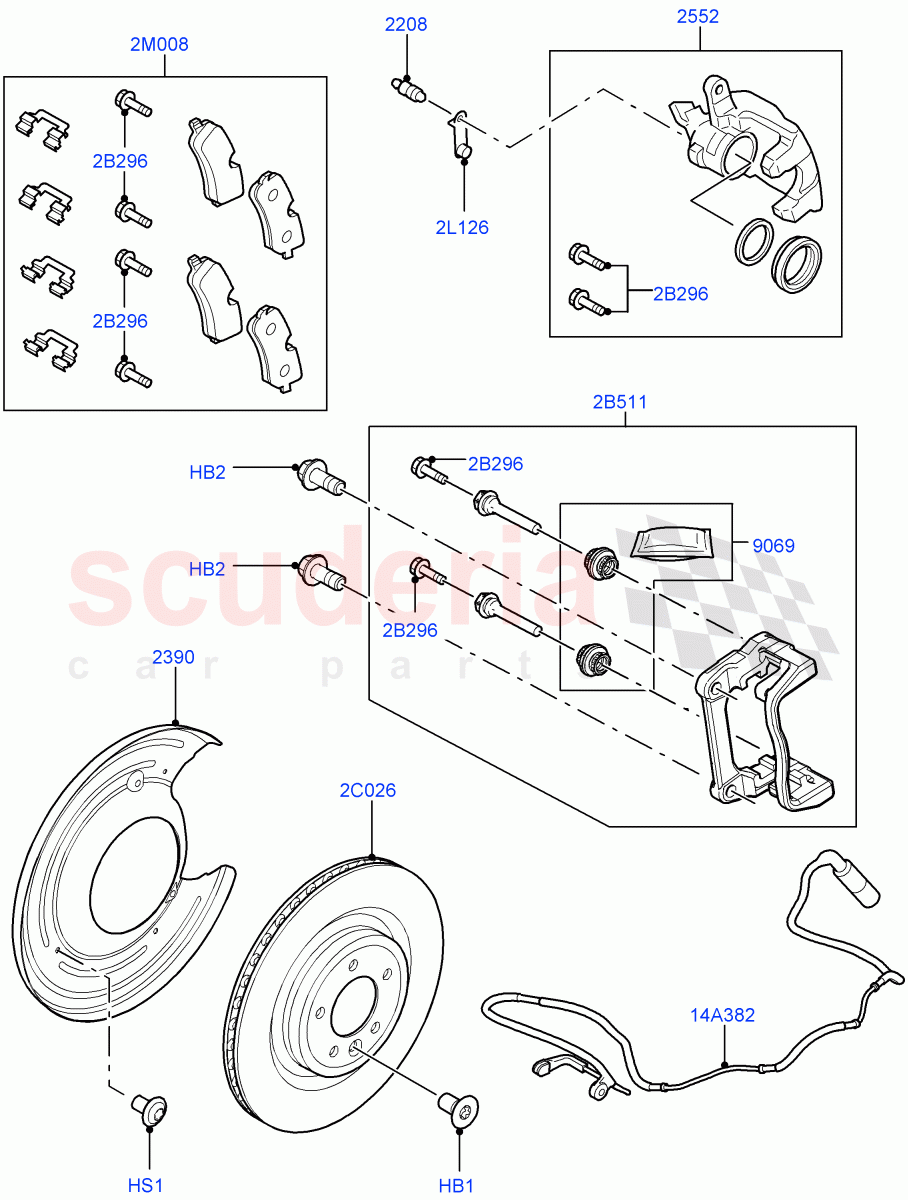 Rear Brake Discs And Calipers of Land Rover Land Rover Range Rover (2012-2021) [5.0 OHC SGDI NA V8 Petrol]