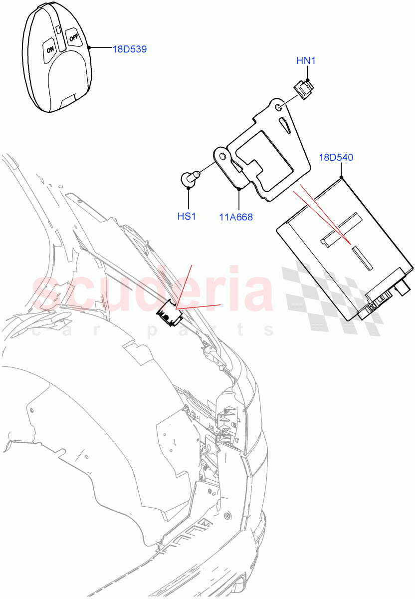 Auxiliary Fuel Fired Pre-Heater (Nitra Plant Build) (Fuel Heater W/Pk Heat With Remote) ((V) FROMK2000001) of Land Rover Land Rover Discovery 5 (2017+) [3.0 I6 Turbo Diesel AJ20D6]