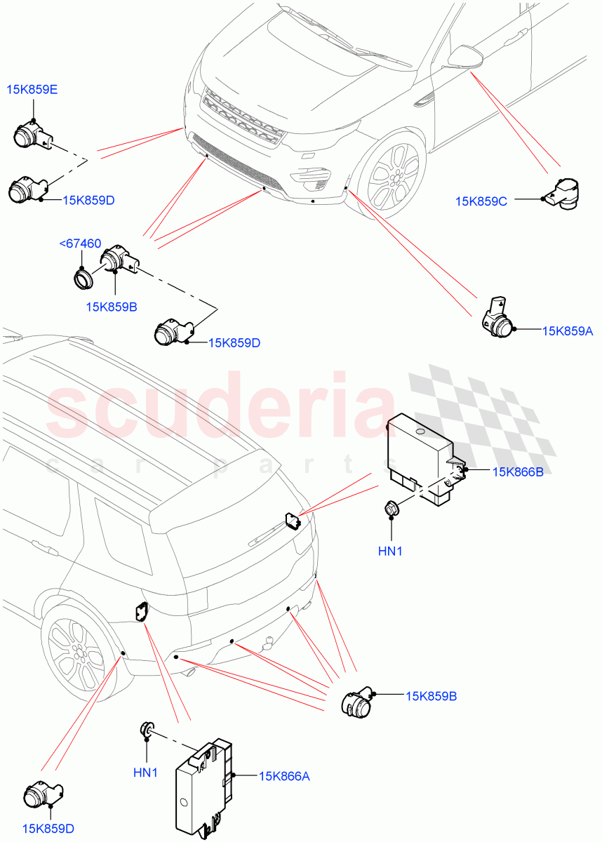 Parking Distance Control (Halewood (UK)) ((V) TOKH999999) of Land Rover Land Rover Discovery Sport (2015+) [2.2 Single Turbo Diesel]