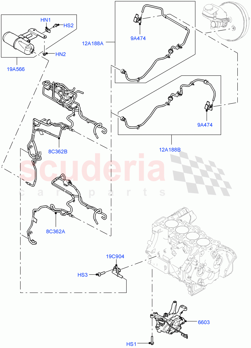 Vacuum Control And Air Injection (2.0L AJ20D4 Diesel Mid PTA, Halewood (UK), 2.0L AJ20D4 Diesel LF PTA, 2.0L AJ20D4 Diesel High PTA) of Land Rover Land Rover Range Rover Evoque (2019+) [2.0 Turbo Diesel]