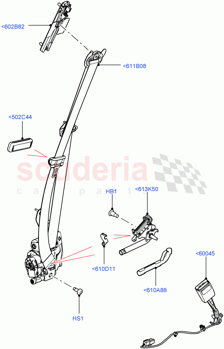 Front Seat Belts ((V) FROMJA000001) of Land Rover Land Rover Range Rover Sport (2014+) [3.0 Diesel 24V DOHC TC]