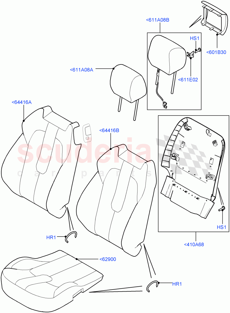 Front Seat Covers (Leather/Suede, Halewood (UK), Seat - Standard) of Land Rover Land Rover Range Rover Evoque (2012-2018) [2.0 Turbo Diesel]