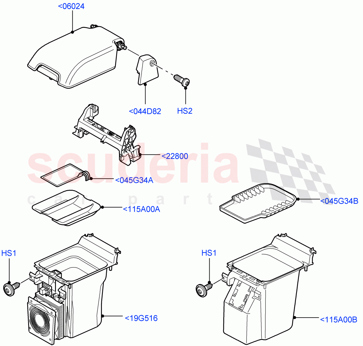 Console - Floor (For Stowage Boxes And Lids) ((V) FROMAA000001) of Land Rover Land Rover Range Rover Sport (2010-2013) [5.0 OHC SGDI SC V8 Petrol]