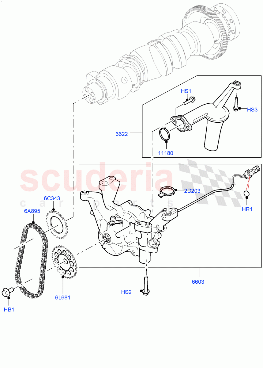 Oil Pump (Nitra Plant Build) (2.0L I4 High DOHC AJ200 Petrol, 2.0L AJ200P Hi PHEV) ((V) FROMK2000001) of Land Rover Land Rover Defender (2020+) [2.0 Turbo Petrol AJ200P]