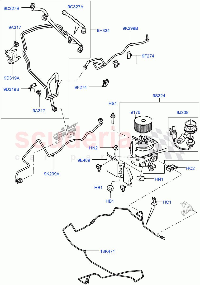 Fuel Lines (Lion Diesel 2.7 V6 (140KW)) ((V) FROMAA000001) of Land Rover Land Rover Discovery 4 (2010-2016) [2.7 Diesel V6]