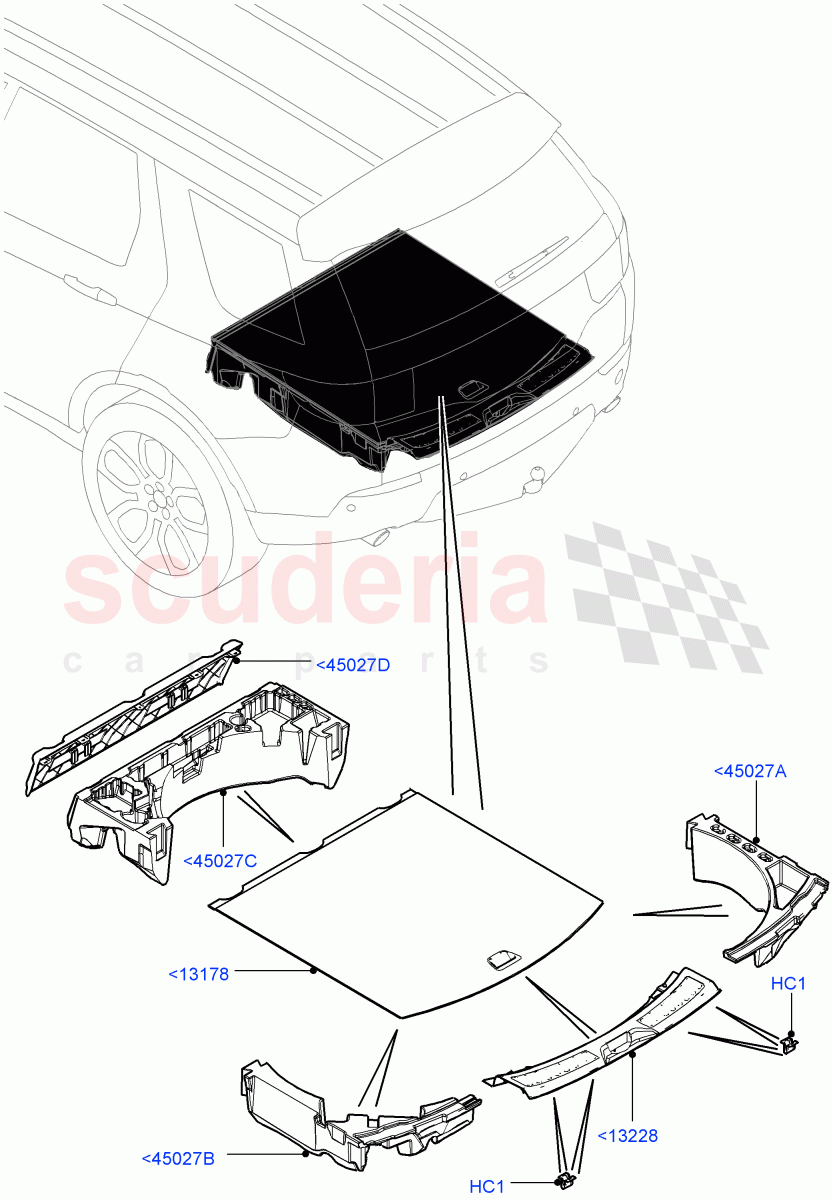 Load Compartment Trim (Floor) (Itatiaia (Brazil), With 5 Seat Configuration) ((V) FROMGT000001) of Land Rover Land Rover Discovery Sport (2015+) [2.0 Turbo Petrol AJ200P]