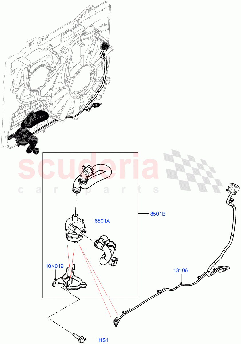 Water Pump (Nitra Plant Build, Auxiliary Unit) (2.0L I4 High DOHC AJ200 Petrol) ((V) FROMK2000001) of Land Rover Land Rover Discovery 5 (2017+) [2.0 Turbo Petrol AJ200P]