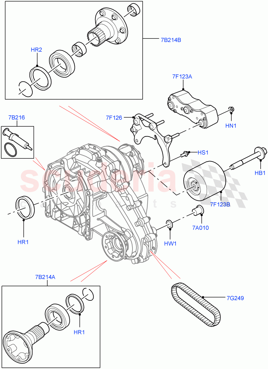 Transfer Drive Components (Solihull Plant Build) (With 1 Speed Transfer Case) ((V) FROMHA000001) of Land Rover Land Rover Range Rover Sport (2014+) [2.0 Turbo Diesel]