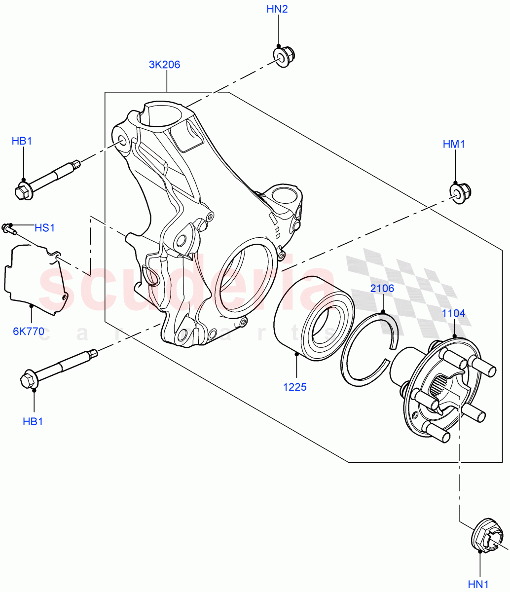 Front Knuckle And Hub (Itatiaia (Brazil)) of Land Rover Land Rover Range Rover Evoque (2019+) [2.0 Turbo Diesel]