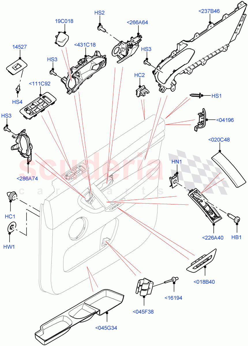 Front Door Trim Installation (Halewood (UK)) ((V) FROMLH000001) of Land Rover Land Rover Discovery Sport (2015+) [2.0 Turbo Diesel]