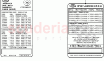 Labels (Solihull Plant Build, Tyre Pressure Label) ((V) FROMHA000001)