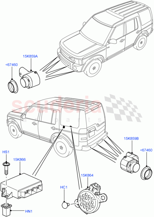 Part Diagram for Land Rover DA606044