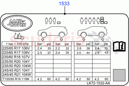 Part Diagram for Land Rover LR127996