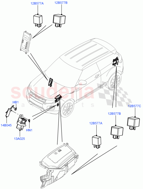 Part Diagram for Land Rover YWB500210