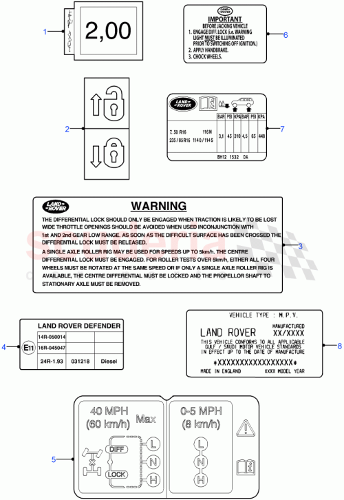 Part Diagram for Land Rover BAC501310