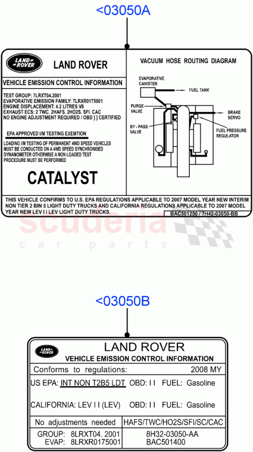 Part Diagram for Land Rover BAC501350