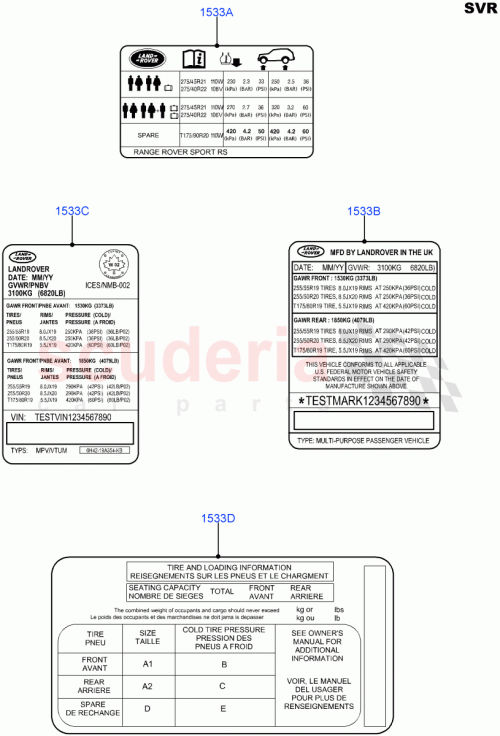 Part Diagram for Land Rover LR064215