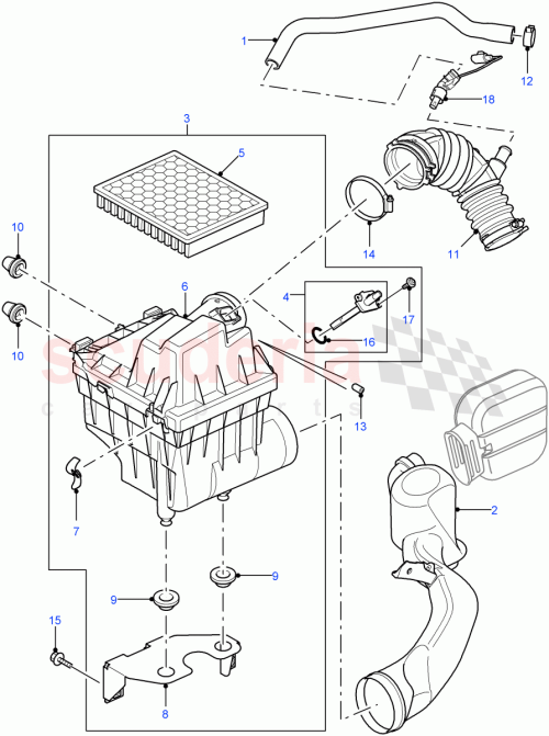 Part Diagram for Land Rover PHC500070